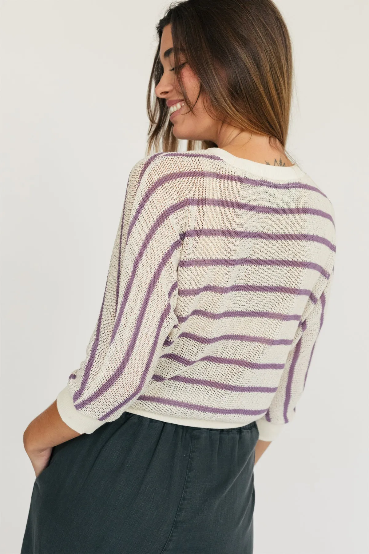 Boddam Top Lilac Stripes