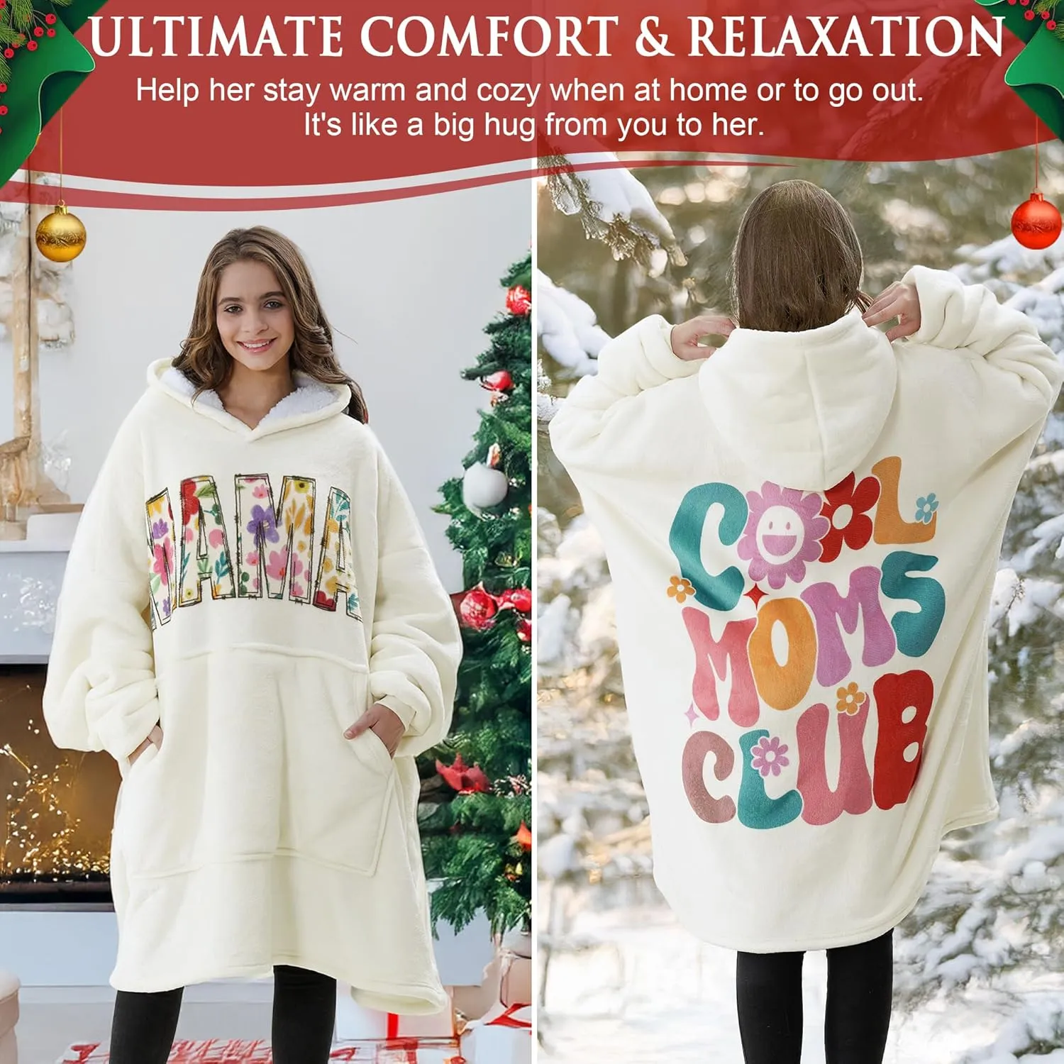 Christian Gifts for Women Birthday, Inspirational Religious Mothers Day Gift Wearable Blanket Hoodie, Catholic Spiritual Jesus Faith Butterfly Gift Oversized Sherpa Fleece Blanket Sweatshirt for Women