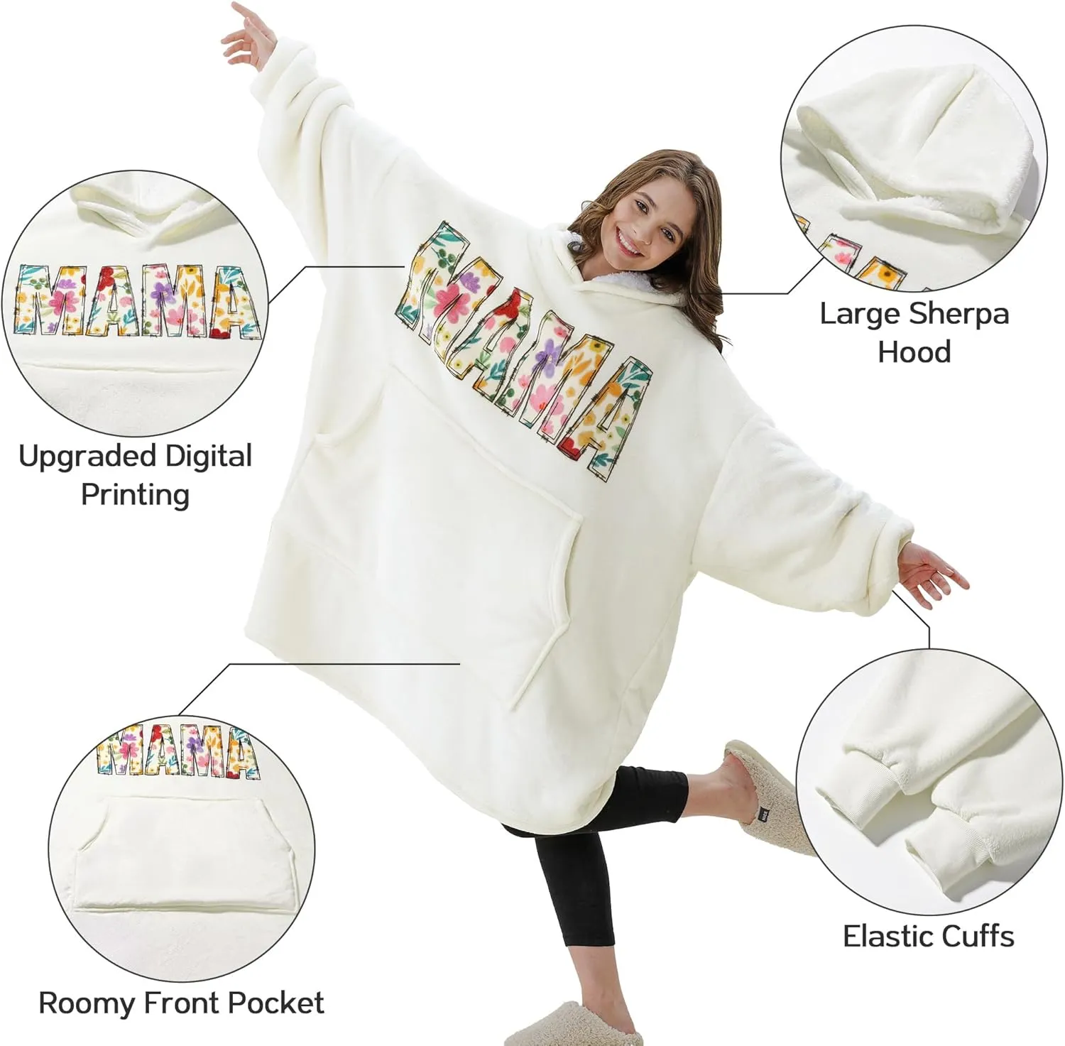 Christian Gifts for Women Birthday, Inspirational Religious Mothers Day Gift Wearable Blanket Hoodie, Catholic Spiritual Jesus Faith Butterfly Gift Oversized Sherpa Fleece Blanket Sweatshirt for Women