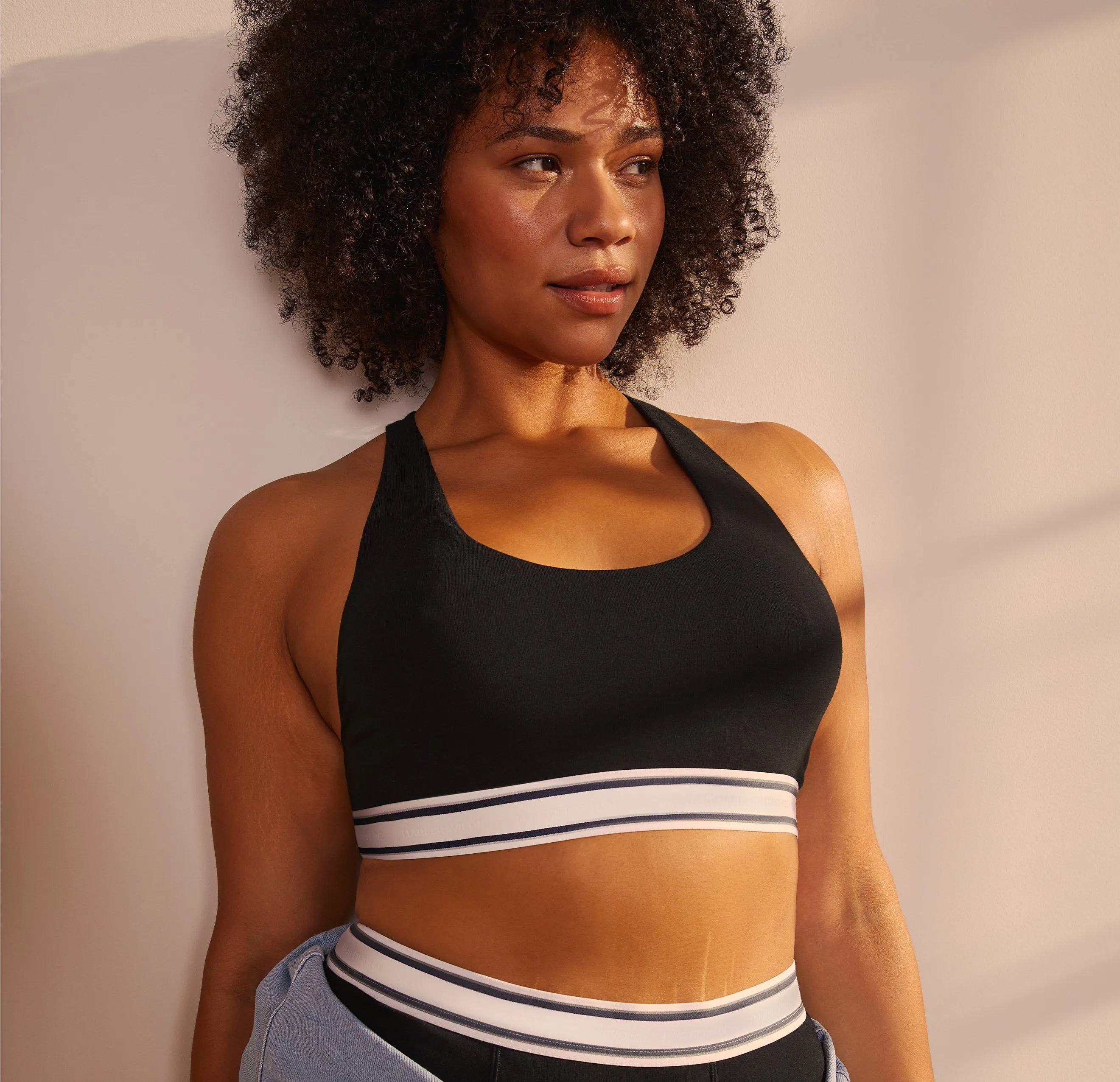 Cloud Cotton Logo Racerback Bralette - Black