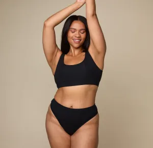 Cloud Cotton Scoop Bralette - Black