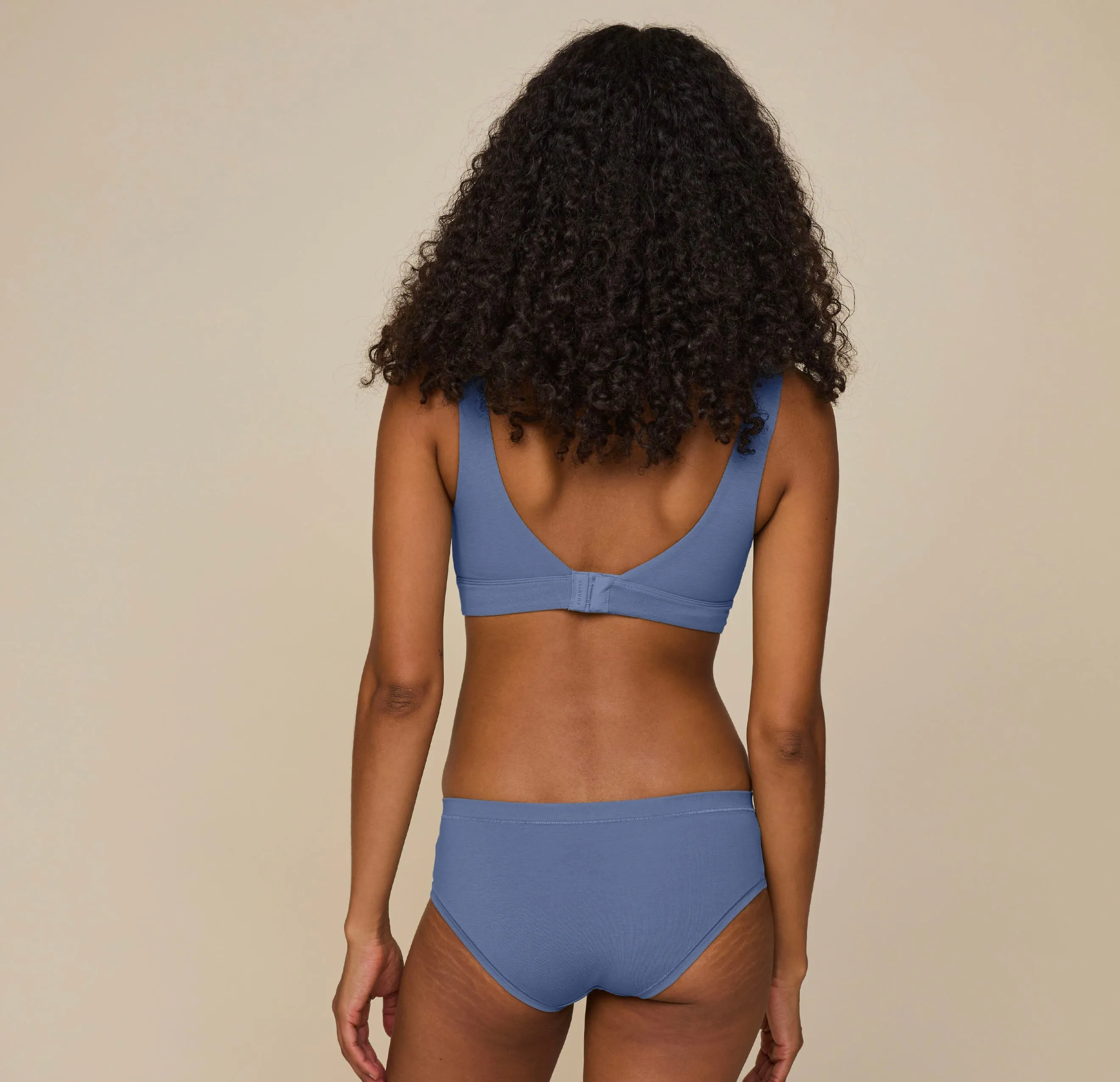 Cloud Cotton Scoop Bralette - Cerulean