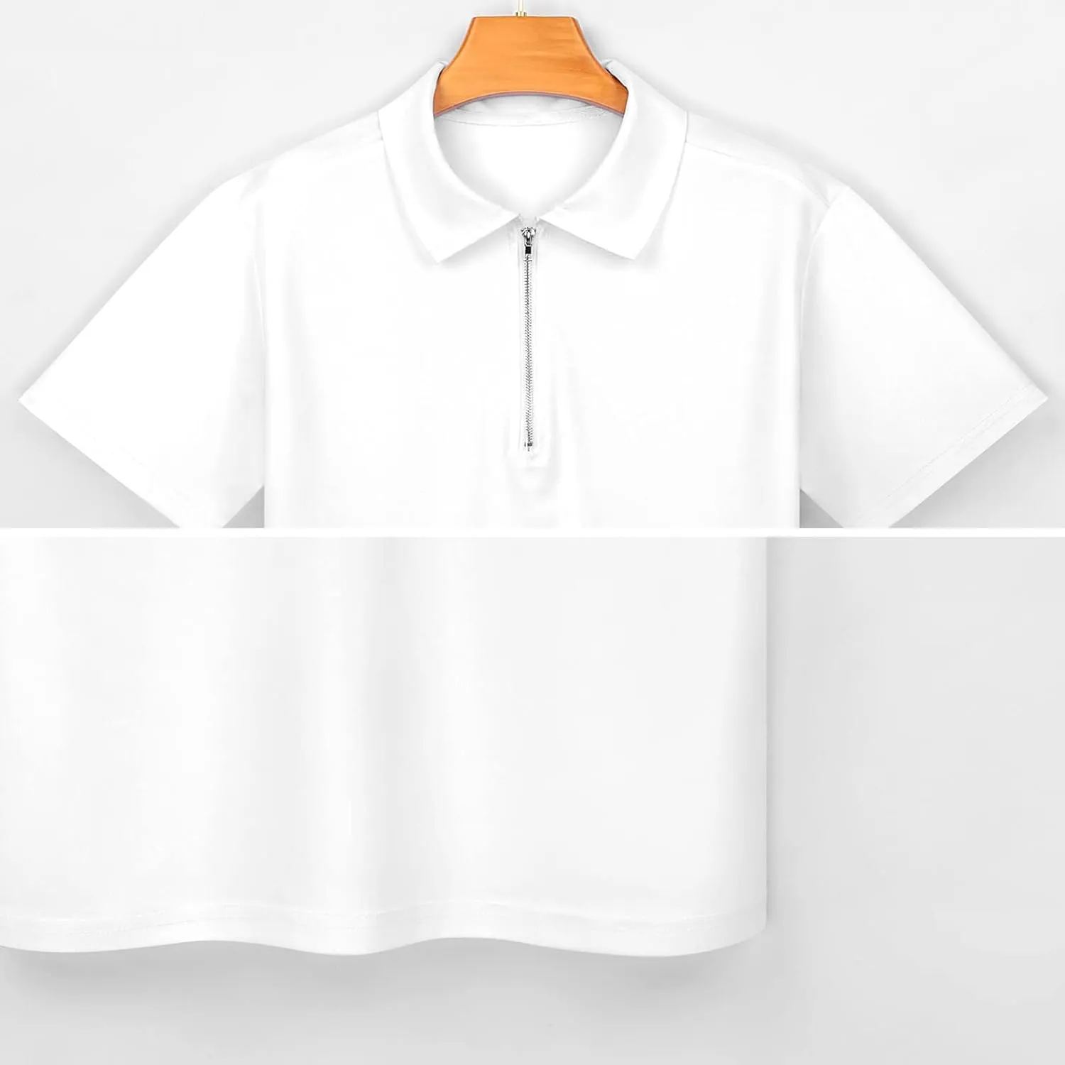 E-iffel Tower in Night Trendy Polo Shirts for Men Short Sleeve Lapel Collar Zipper T-Shirts Outdoor Sports