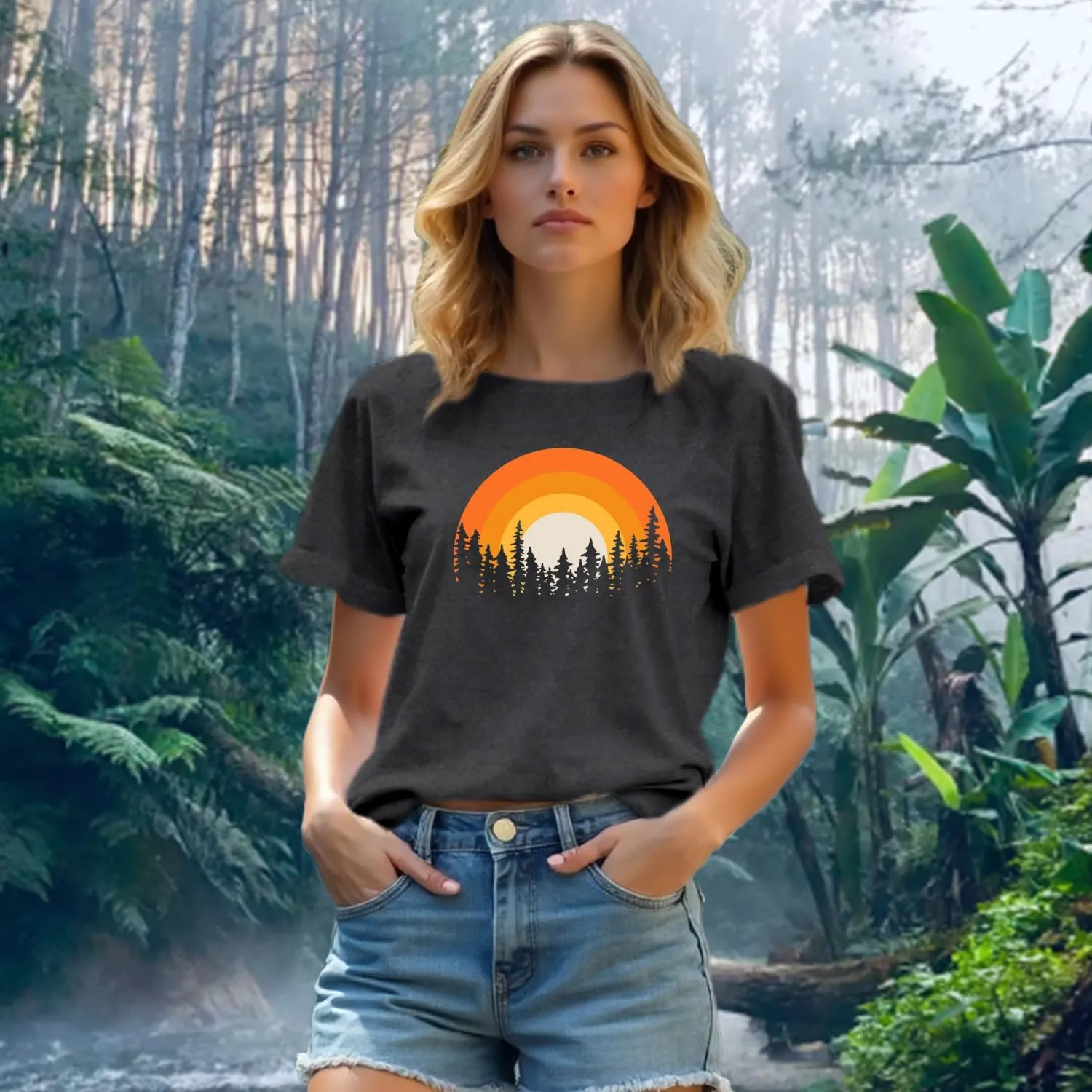 Hiking Shirts Women Forest Adventure T-Shirt Nature Travel Lover Tee Outdoor Camping Tops