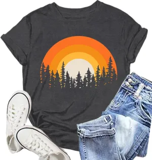 Hiking Shirts Women Forest Adventure T-Shirt Nature Travel Lover Tee Outdoor Camping Tops