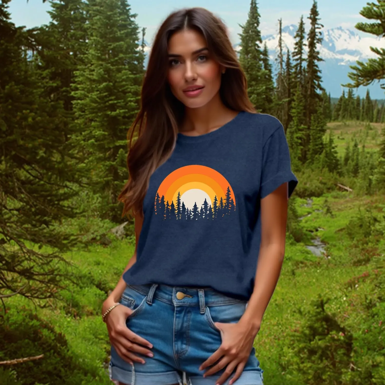 Hiking Shirts Women Forest Adventure T-Shirt Nature Travel Lover Tee Outdoor Camping Tops