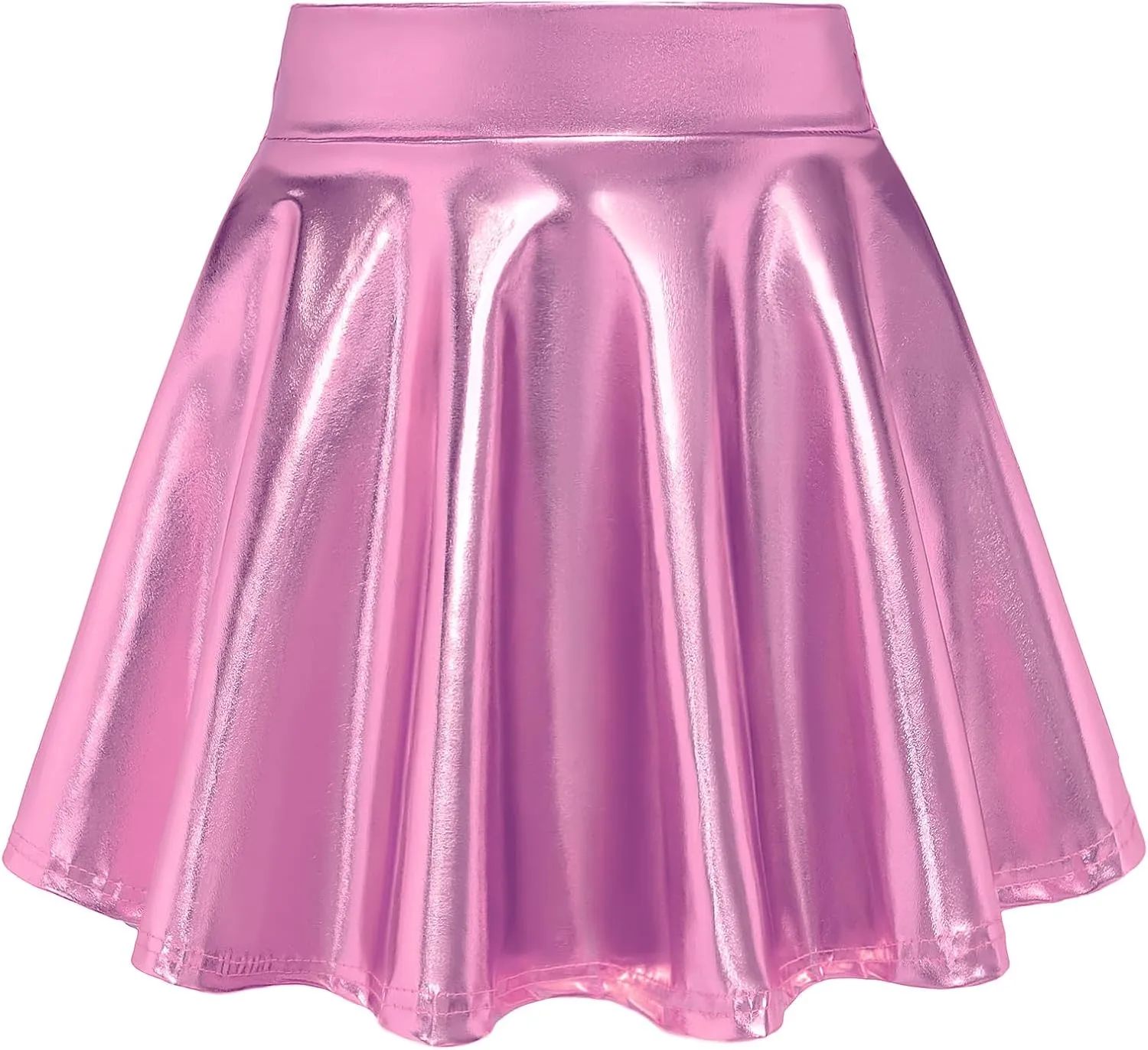 KEREDA Girls Metallic Skater Skirts Shiny Flared Holographic Skort