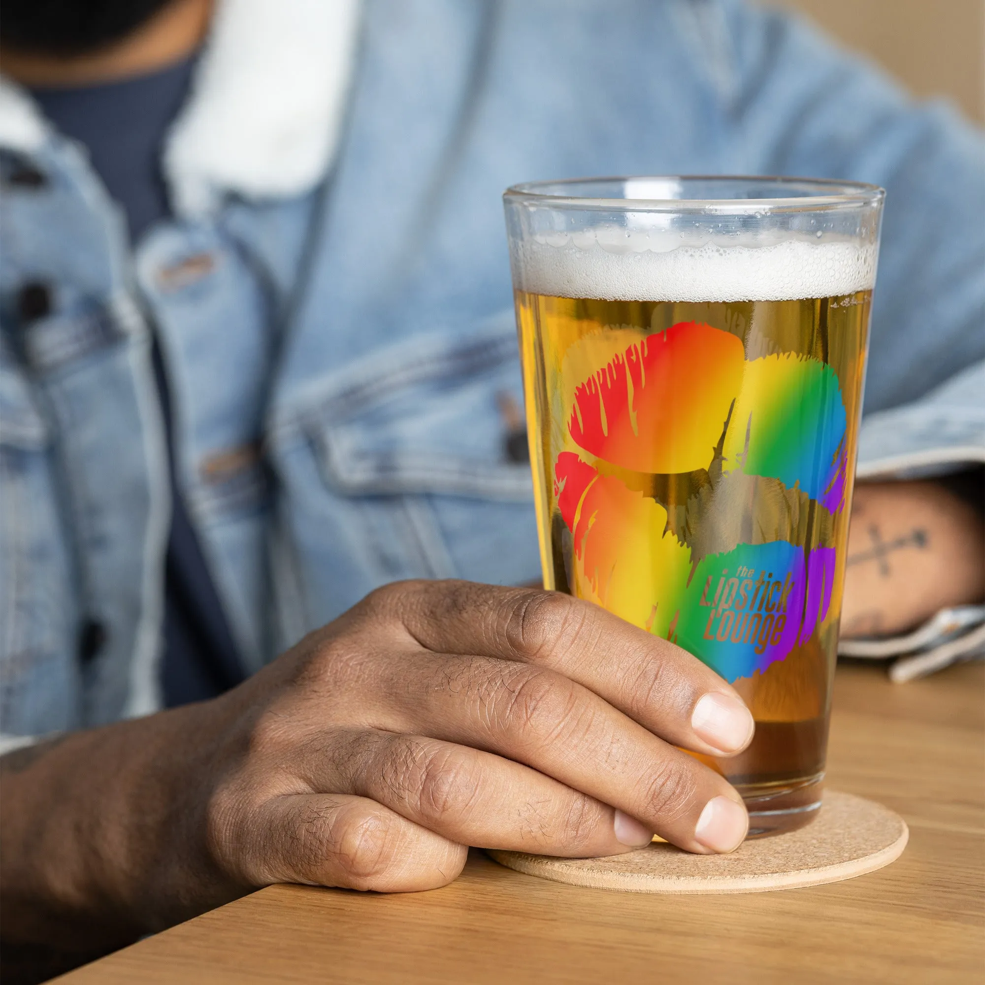 Lipstick Lounge Rainbow Logo Pint Glass