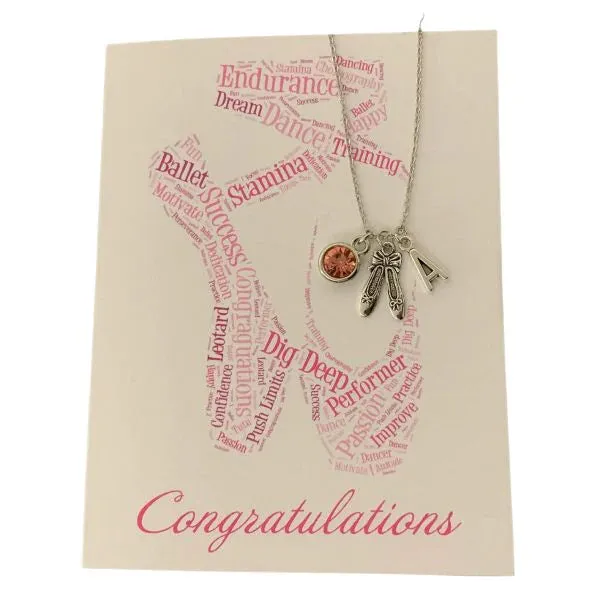 Personalized Dance Necklace & Card Gift Set
