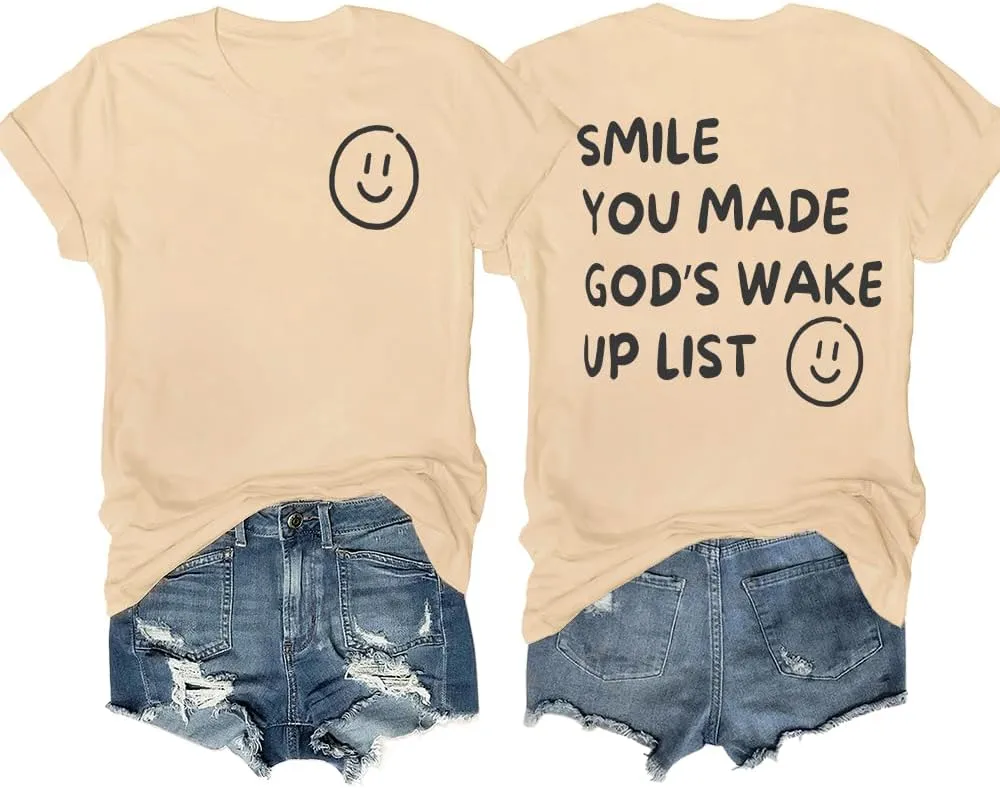 Smile You Made Gods Wake Up List Hoodie, Smile You Made God's Wake Up List Inspirational Quote Pullover Hoodie
