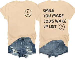 Smile You Made Gods Wake Up List Hoodie, Smile You Made God's Wake Up List Inspirational Quote Pullover Hoodie