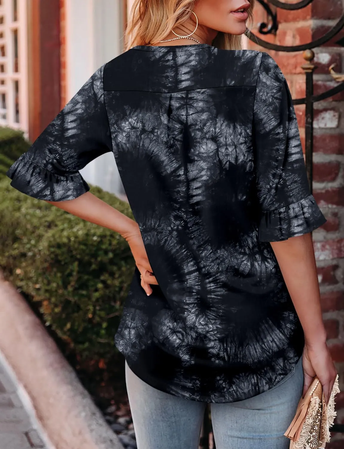StunShow Womens Blouses Short Sleeve Summer Shirts Tunic Tops for Women Floral Women Tops Dressy Casual
