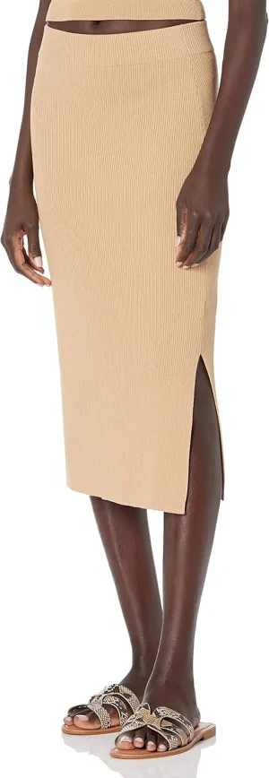 The Drop Women's Vera Slim Side-Slit Midi Sweater Skirt
