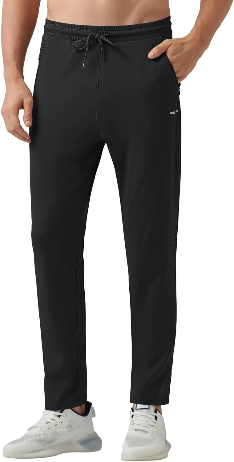 Willit Men's Sweatpants Workout Joggers for Men Athletic Jogging Running Gym Active Pants with Zipper Pockets