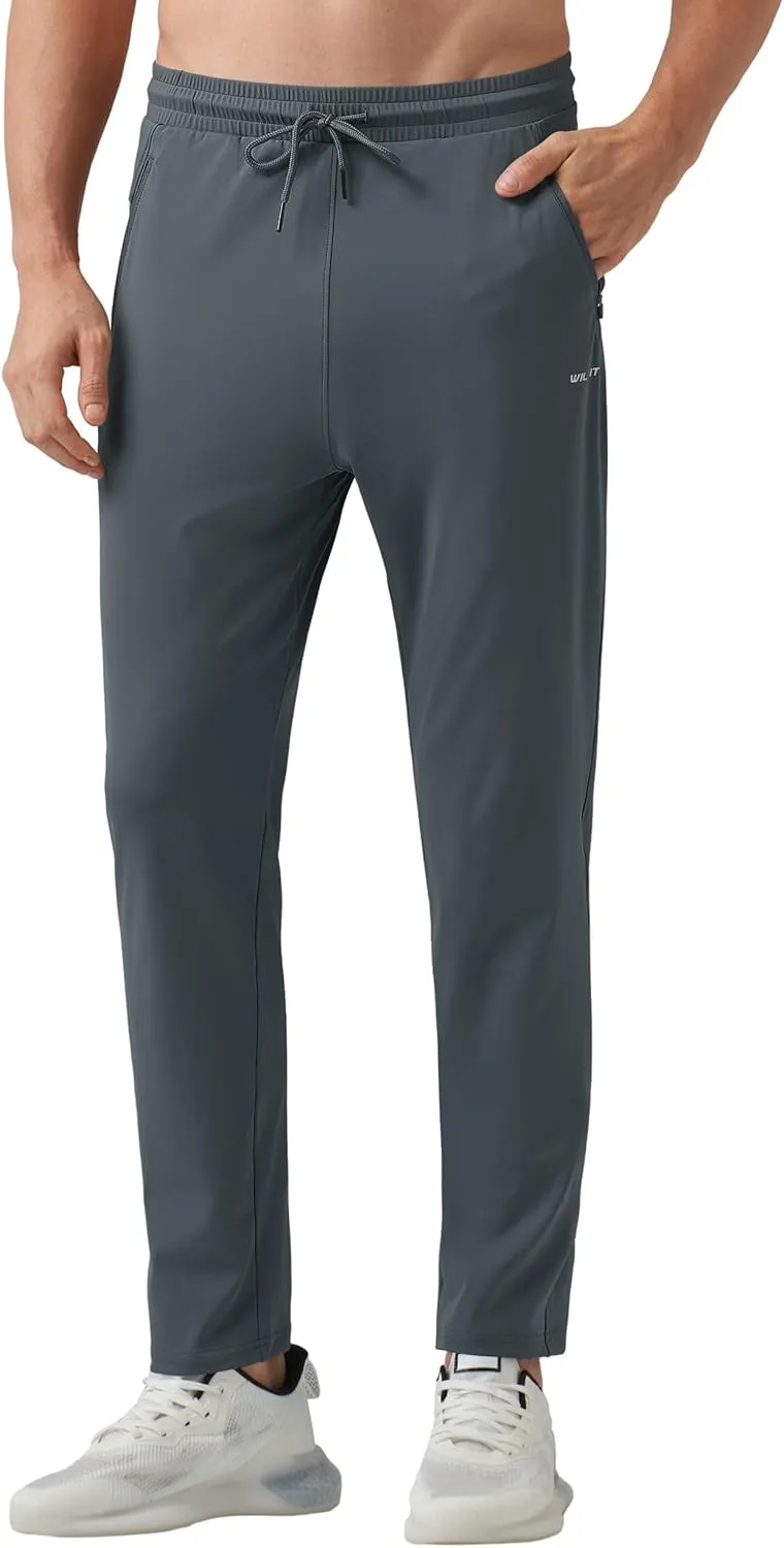 Willit Men's Sweatpants Workout Joggers for Men Athletic Jogging Running Gym Active Pants with Zipper Pockets