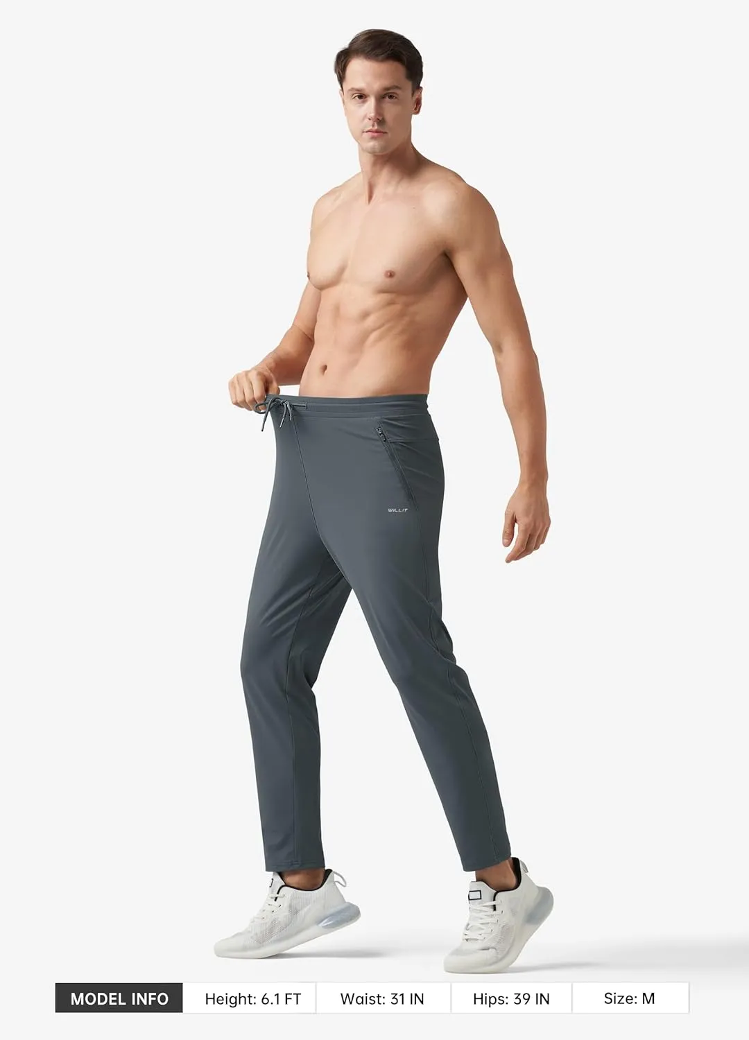 Willit Men's Sweatpants Workout Joggers for Men Athletic Jogging Running Gym Active Pants with Zipper Pockets