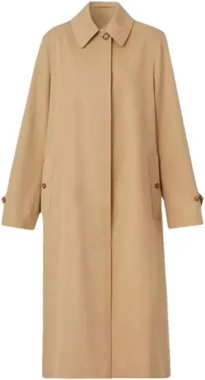 Women Casual Single Button Midi Coat Lapel Pleated Back Decoration Outerwear Loose Daily Trenchcoats
