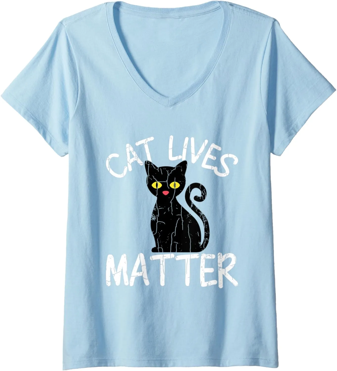 Womens Cat Lives Matter Funny Cats Pet Owner Lover Graphic V-Neck T-Shirt