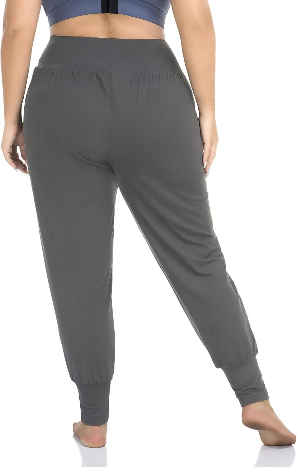 ZERDOCEAN Women's Plus Size Casual Yoga Joggers Comfy Loose Workout Lounge Pants with Pockets