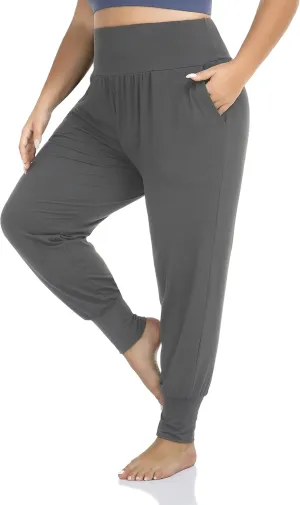ZERDOCEAN Women's Plus Size Casual Yoga Joggers Comfy Loose Workout Lounge Pants with Pockets